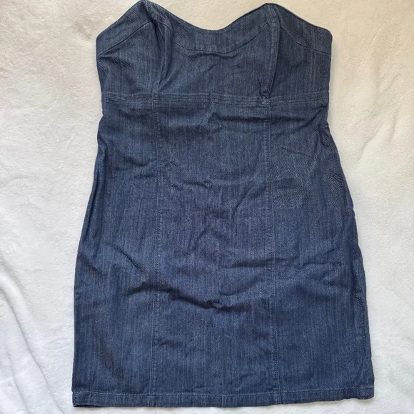 Juicy Couture Denim Strapless Dress Vintage Size XL - Picture 1 of 12